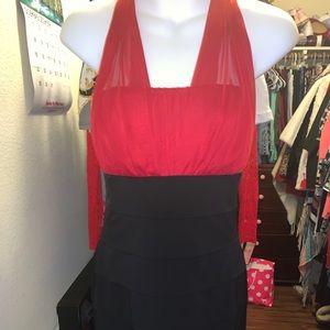 Formal red and black dress